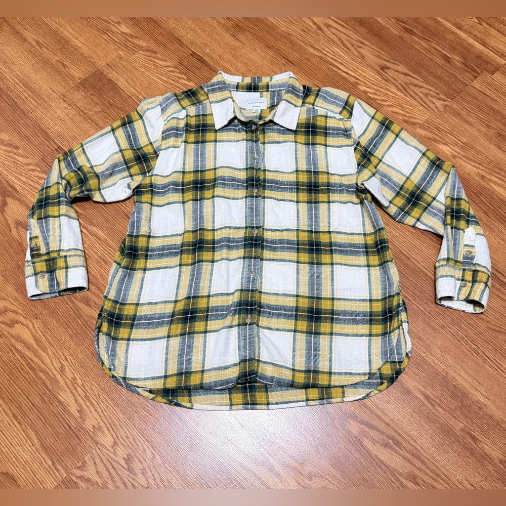 American Eagle Boyfriend Fit Flannel Shirt Size L